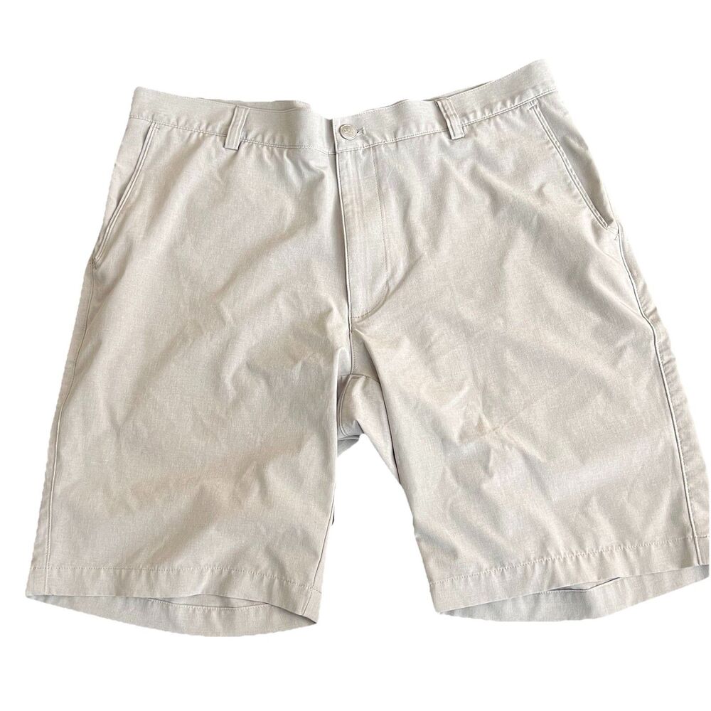 Peter Millar Shorts Mens 35 Zip GOLF Performance Slash Pockets Tan‎